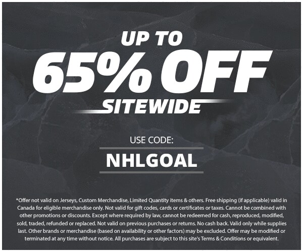 Up To 65% Off Sitewide. Use Code: NHLGOAL. *Exclusions Apply. Promotion Details.