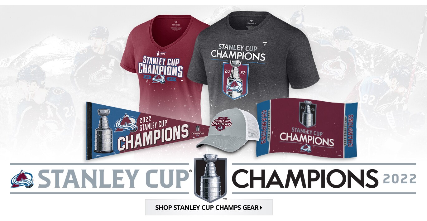 Colorado Avalanche, Stanley Cup Champions 2022. Shop Champs Gear.