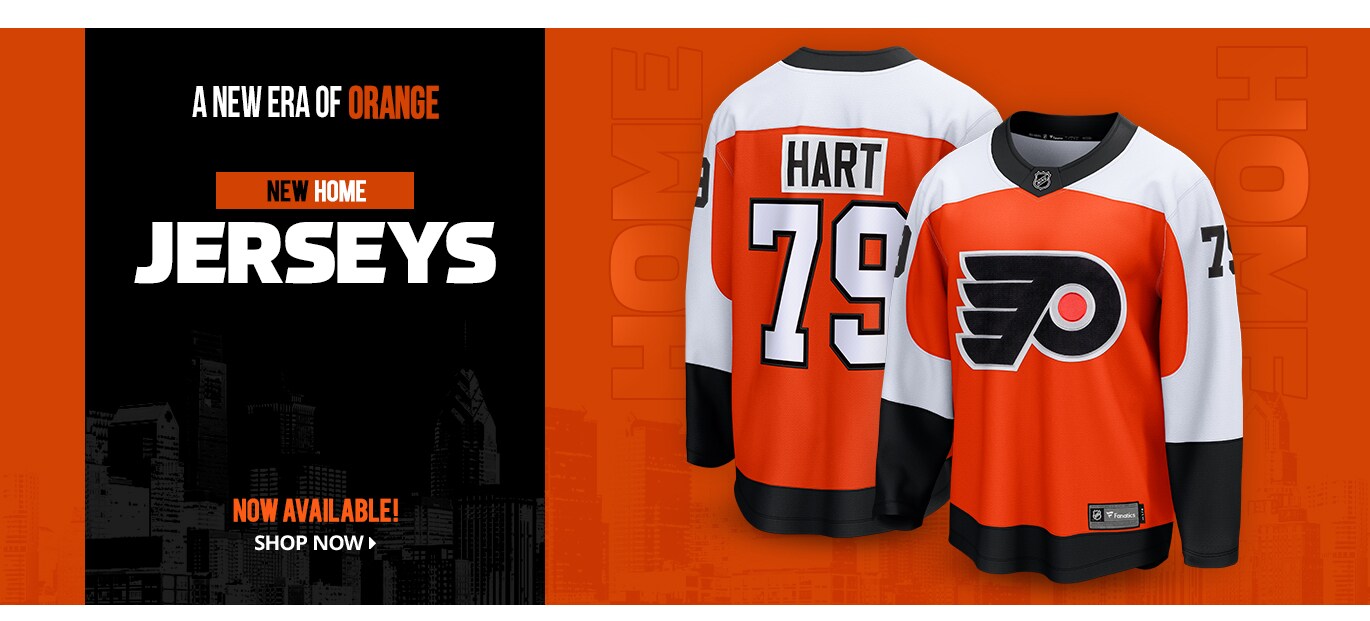 Philadelphia Flyers. New Era Of Orange. New Home Jerseys. Now Available! Shop Now.